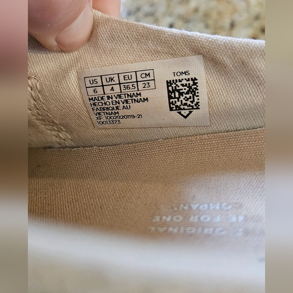 TOMS Sunrise Canvas Slip On Bow Flats Loafer Mules In Beige/ivory. Size 6 - Picture 4 of 15